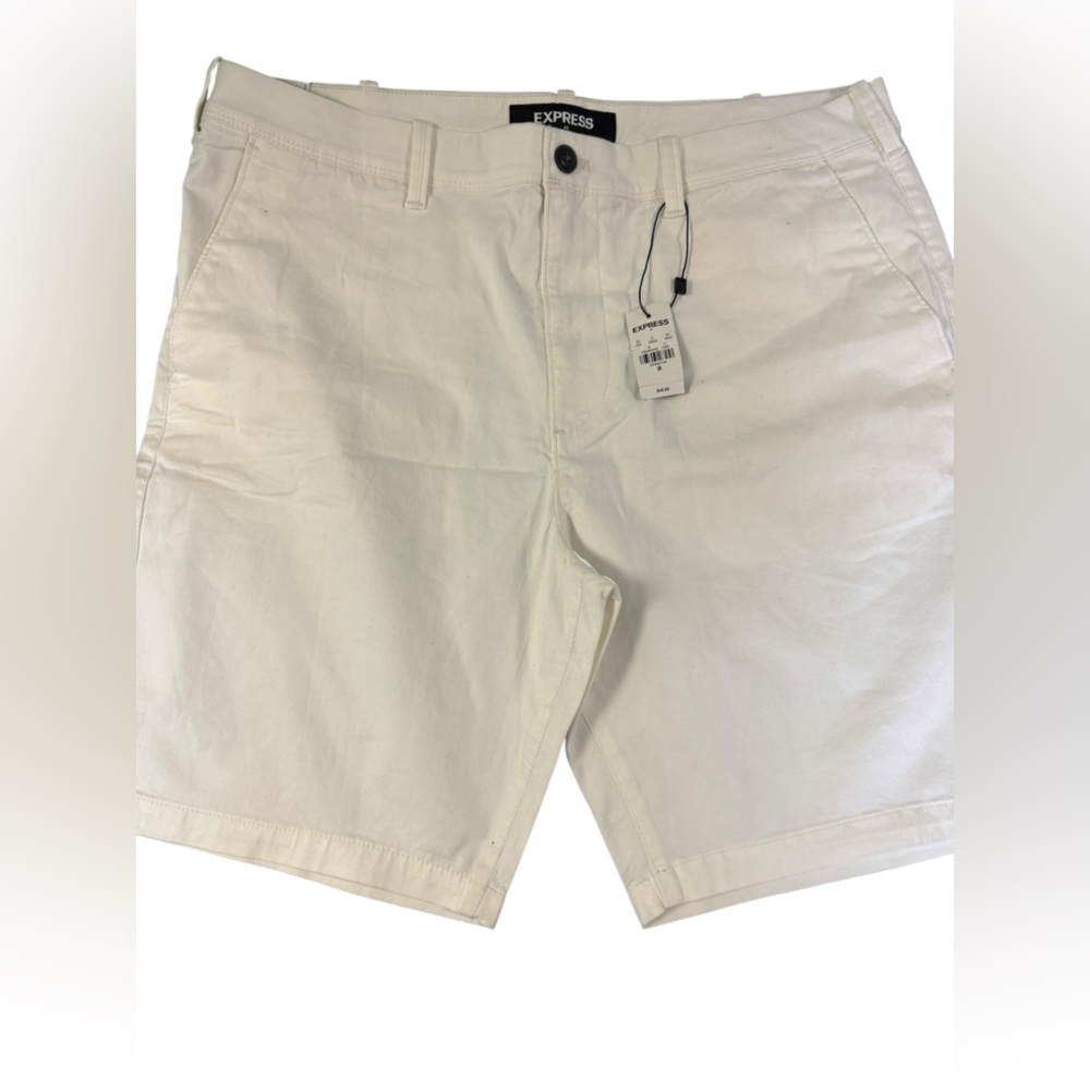 Express White Flat Front Shorts for Casual Style